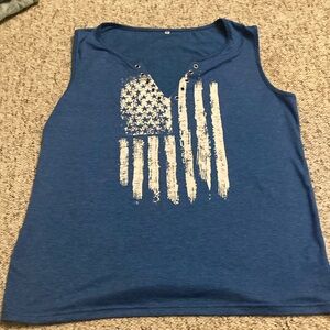 NWOT…..American flag cotton tank top.
